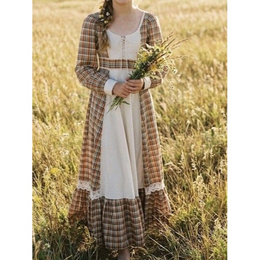 VTG 70s Gunne Sax Prairie Maxi Dress by Jessica McClintock Size 9 Western Boho